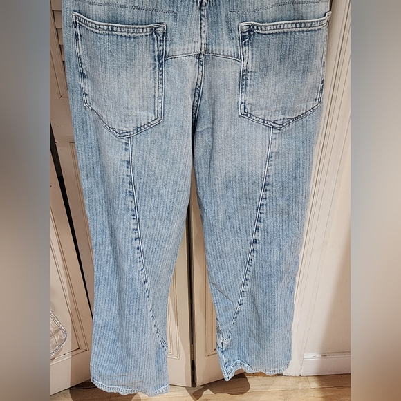 We The Free Noah Foldover Harem Jeans Railroad Stripes Paper Bag - Picture 10 of 13